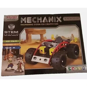 Mechanix Monster Buggies 5-in-1 Construction Toy - 80 Pcs DIY Engineering Kit